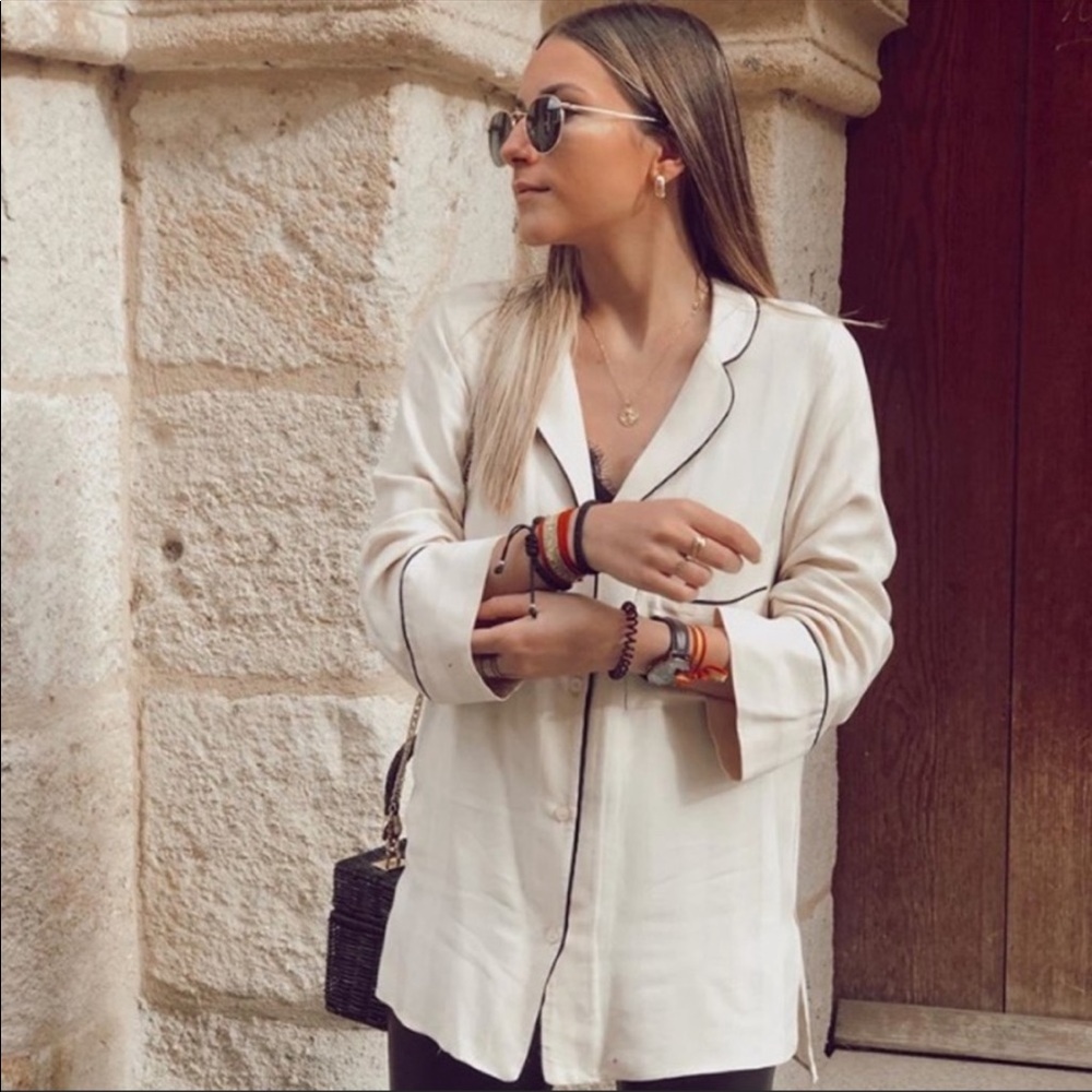 ZARA CONTRASTING PAJAMA SHIRT #Cybermondaysale
